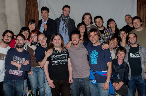 Foto de família de l'equip d'Scaletti en la presentació del capítol final. Foto: Jordi Clopés