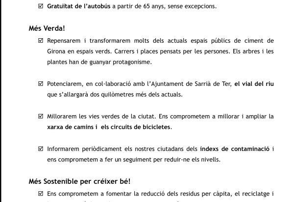Les zones verdes del programa electoral de CiU