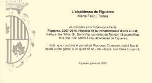 El targetó que envia l'Ajuntament per promocionar l'acte